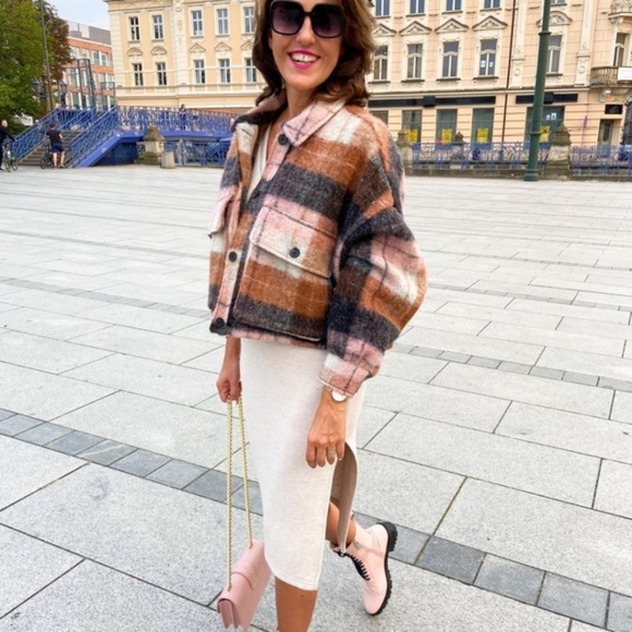 ZARA CROPPED PLAID OVERSHIRT NWT - Picture 11 of 16